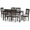 Baxton Studio Verner Modern and Contemporary Grey Fabric and Dark Brown Finished Wood  7-Piece Dining Set 186-10532-10519-Zoro - alternate 1